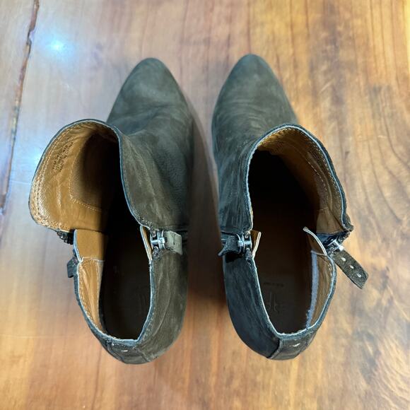 Frye Women's Judith Zip Bootie Short Heeled Boots 10 M Suede Ankle Boot - Picture 6 of 10